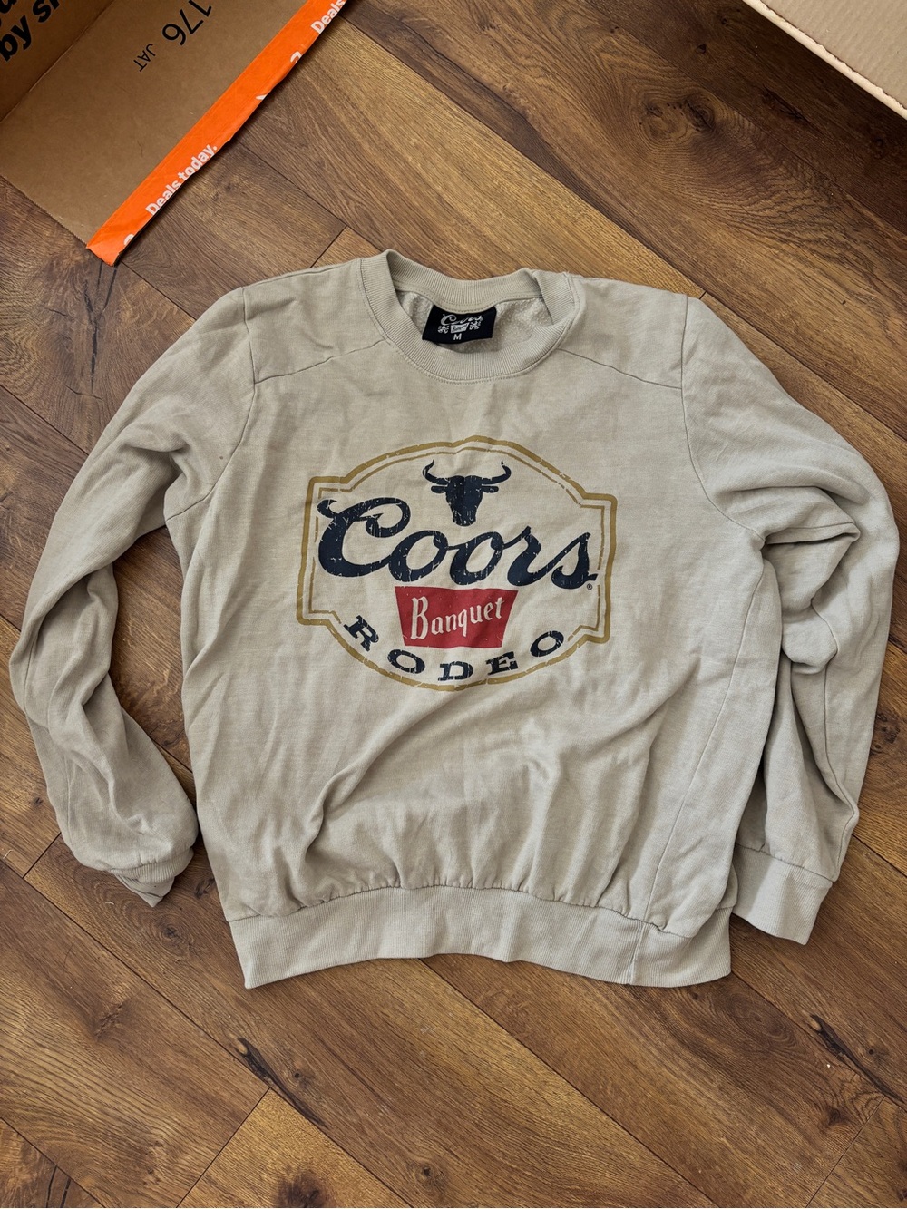 Coors Banquet Rodeo Crewneck Sweater - Beige